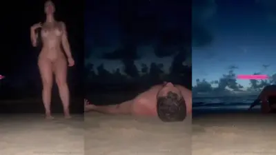 Бренда Кастро — скачка на члене на пляже