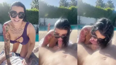 Romi Rain — день у бассейна, сцена с трахом на лицо, только для фанатов