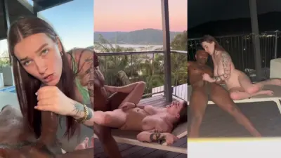Jade Harper — трах с BBC у бассейна ночью с Троем Франциско